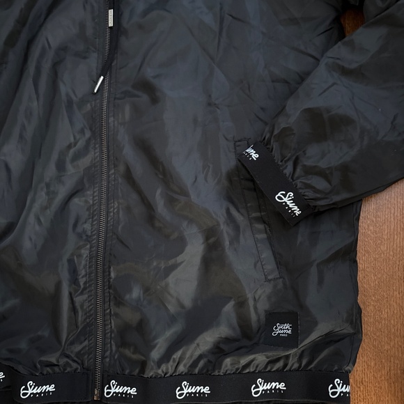 Men’s Sixth June Paris Poly Black Zip Windbreaker Jacket Sz XL - Picture 3 of 7